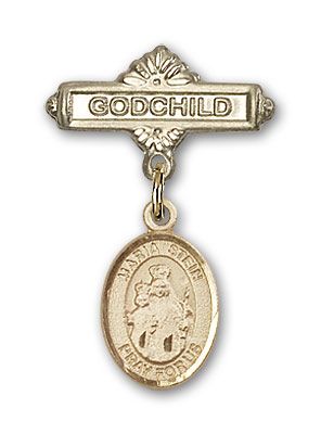 14kt Gold Godchild Maria Stein Baby Badge - Engravable