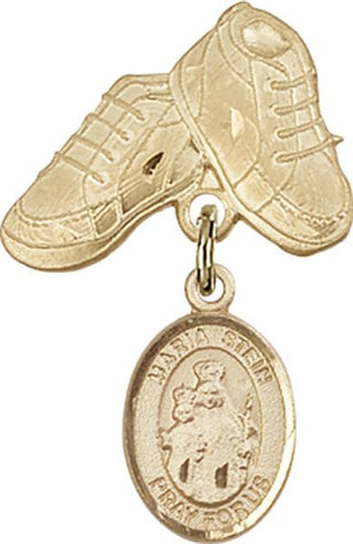 14kt Gold Baby Boots Maria Stein Baby Badge - Engravable
