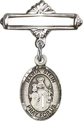 Sterling Silver Polished Badge Pin Maria Stein Baby Badge - Engravable