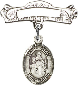 Sterling Silver Badge Pin Maria Stein Baby Badge - Engravable