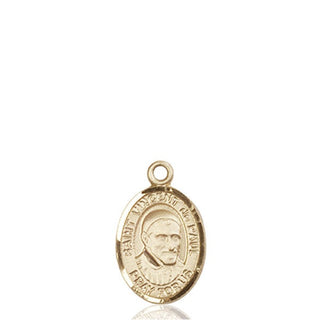 14kt Gold Saint Vincent de Paul Medal Engraved Catholic Saint Jewelry