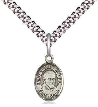 Pewter Saint Vincent de Paul Medal Religious and Catholic Jewelry Engraved Catholic Saint Jewelry
