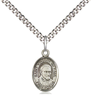 Pewter Saint Vincent de Paul Medal Religious and Catholic Jewelry Engraved Catholic Saint Jewelry