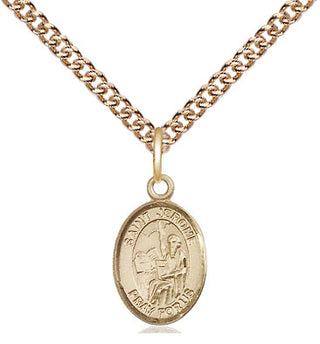 14kt Gold Saint Jerome Medal Engraved Catholic Saint Jewelry