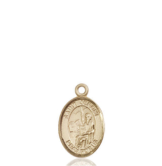 14kt Gold Saint Jerome Medal Engraved Catholic Saint Jewelry
