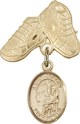 14kt Gold Filled Baby Boots St. Jerome Baby Badge - Engravable