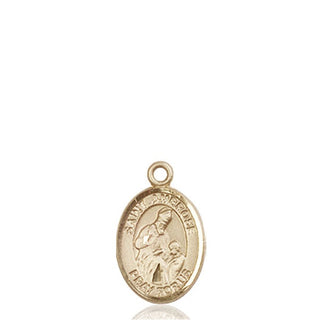 14kt Gold Saint Ambrose Medal Engraved Catholic Saint Jewelry