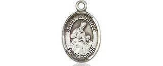Pewter Saint Ambrose Medal Engraved Catholic Saint Jewelry