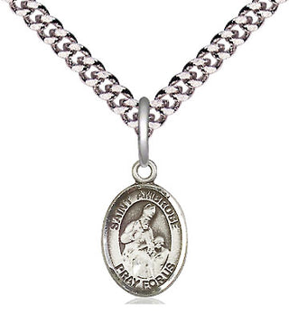 Pewter Saint Ambrose Medal Religious and Catholic Jewelry Engraved Catholic Saint Jewelry