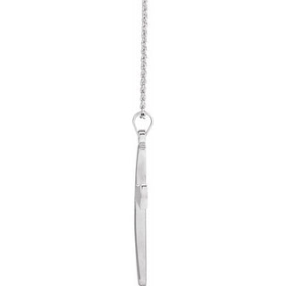 14K White Cross 18" Necklace