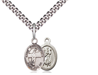 Pewter Saint Christopher Volleyball Medal Religious and Catholic Jewelry