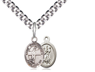Pewter Saint Christopher Volleyball Medal Religious and Catholic Jewelry