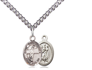 Sterling Silver Saint Christopher Volleyball Medal Religious and Catholic Jewelry