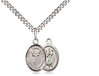 Pewter Saint Christopher Cheerleading Medal Religious and Catholic Jewelry