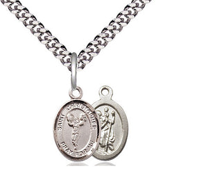 Pewter Saint Christopher Cheerleading Medal Religious and Catholic Jewelry