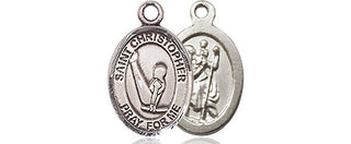 Pewter Saint Christopher Gymnastics Medal