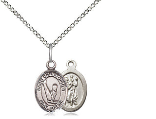 Sterling Silver Saint Christopher Gymnastics Medal Religious and Catholic Jewelry
