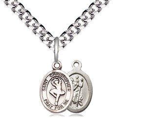 Pewter Saint Christopher Dance Medal Religious and Catholic Jewelry