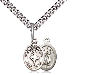 Pewter Saint Christopher Dance Medal Religious and Catholic Jewelry