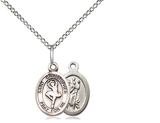 Sterling Silver Saint Christopher Dance Medal Religious and Catholic Jewelry