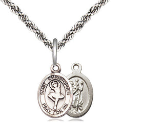 Sterling Silver Saint Christopher Dance Medal Religious and Catholic Jewelry