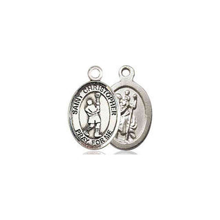 Sterling Silver Saint Christopher Lacrosse Medal Religious and Catholic Jewelry
