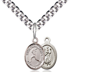 Pewter Saint Christopher Softball Medal Religious and Catholic Jewelry