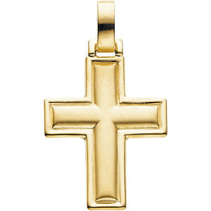 14K Gold 30x24 MM Cross Pendant