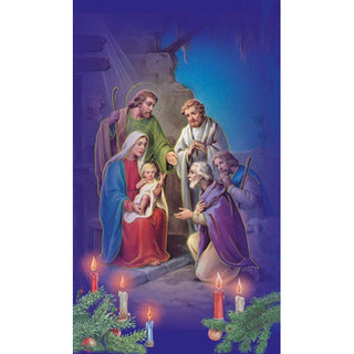 Nativity with Wise Men Holy Card