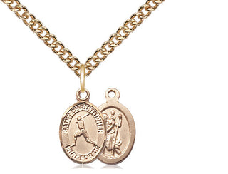 14kt Gold Filled Saint Christopher Baseball Medal Religious and Catholic Jewelry
