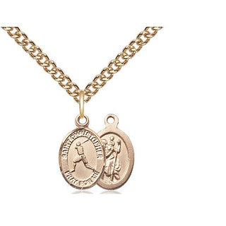 14kt Gold Saint Christopher Baseball Medal