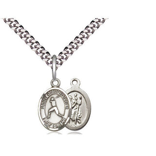 Pewter Saint Christopher Baseball Medal Religious and Catholic Jewelry