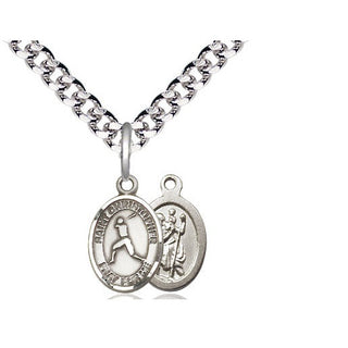 Pewter Saint Christopher Baseball Medal Religious and Catholic Jewelry