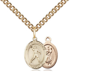 14kt Gold Saint Christopher Football Medal