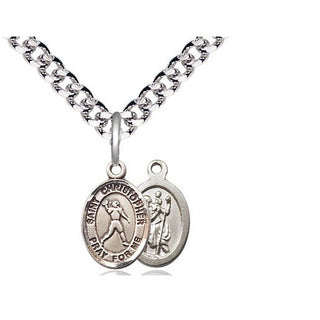 Pewter Saint Christopher Football Medal Religious and Catholic Jewelry