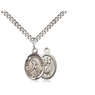 Pewter Saint Christopher Football Medal Religious and Catholic Jewelry