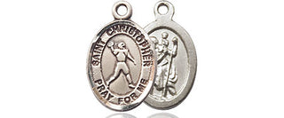 Sterling Silver Saint Christopher Football Medal Religious and Catholic Jewelry