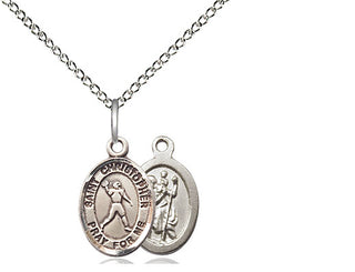 Sterling Silver Saint Christopher Football Medal Religious and Catholic Jewelry