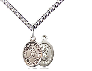Sterling Silver Saint Christopher Football Medal Religious and Catholic Jewelry