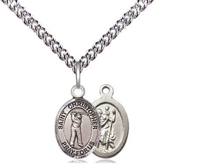 Sterling Silver Saint Christopher Golf Medal Religious and Catholic Jewelry