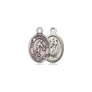Pewter Saint Christopher Basketball Medal