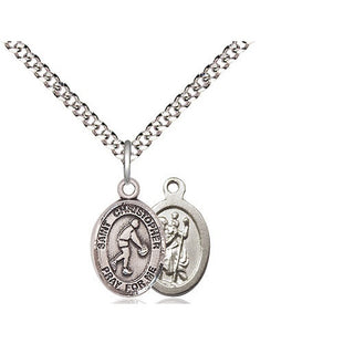 Pewter Saint Christopher Basketball Medal Religious and Catholic Jewelry