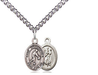 Sterling Silver Saint Christopher Basketball Medal Religious and Catholic Jewelry