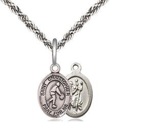 Sterling Silver Saint Christopher Basketball Medal Religious and Catholic Jewelry