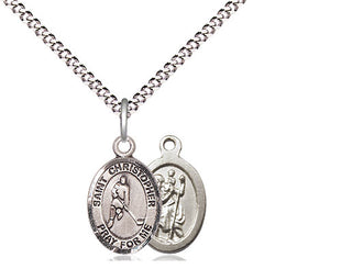 Pewter Saint Christopher Ice Hockey Medal Religious and Catholic Jewelry