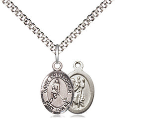Pewter Saint Christopher Ice Hockey Medal Religious and Catholic Jewelry