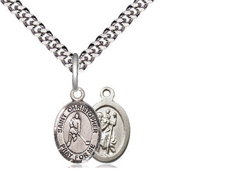 Pewter Saint Christopher Ice Hockey Medal Religious and Catholic Jewelry