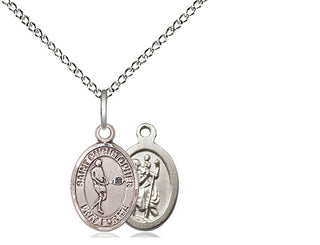 Sterling Silver Saint Christopher Tennis Medal Religious and Catholic Jewelry