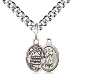 Pewter Saint Christopher Swimming Medal Religious and Catholic Jewelry