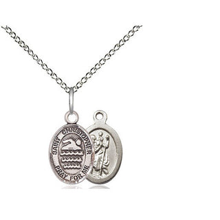 Sterling Silver Saint Christopher Swimming Medal Religious and Catholic Jewelry
